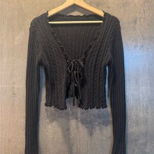 Black Cable Knit Sweater